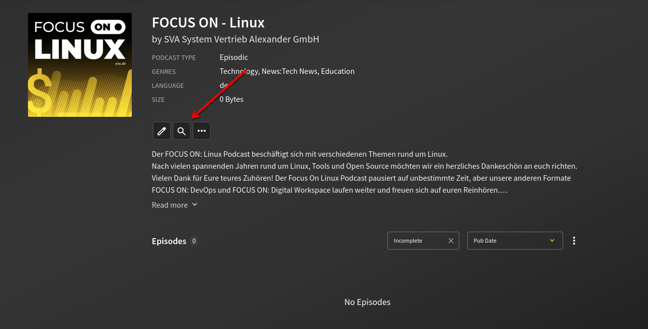 Alle Episoden eines Feeds anzeigen